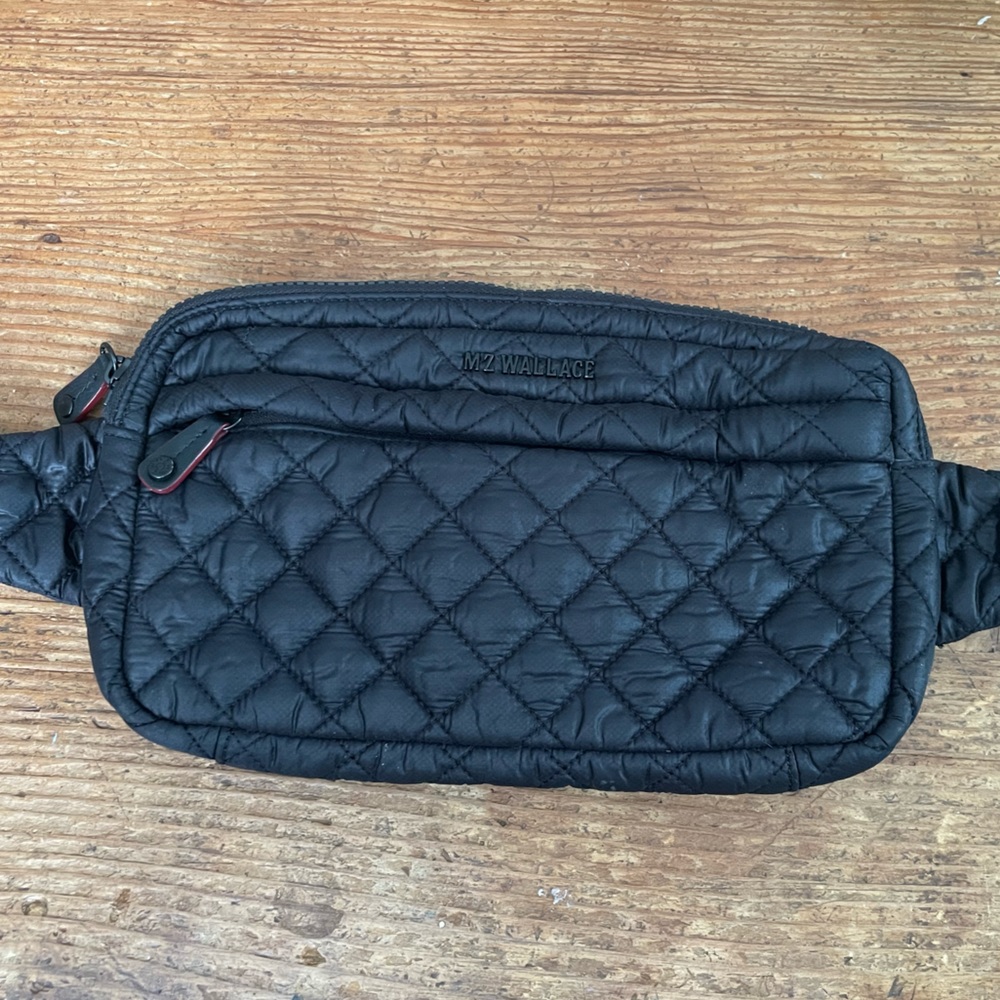 MZ Wallace Metro Belt Bag Large Black Quilted Fanny Pack Purse